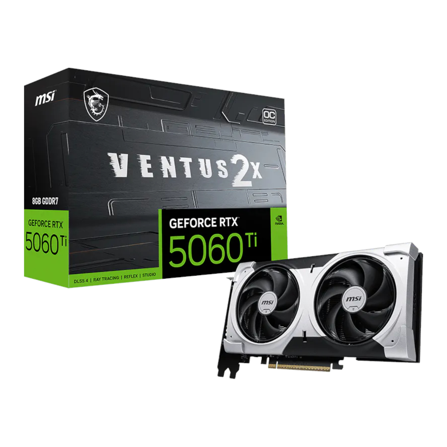 MSI Nvidia GeForce RTX 5060TI VENTUS 2X OC PLUS 8GB Graphics Card